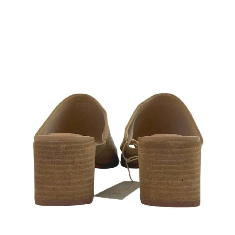 NEW Joie Olympia Tan Beige Block Heel Open Toe Slip On Slide Mule Sandals Sz 10 - Image 3