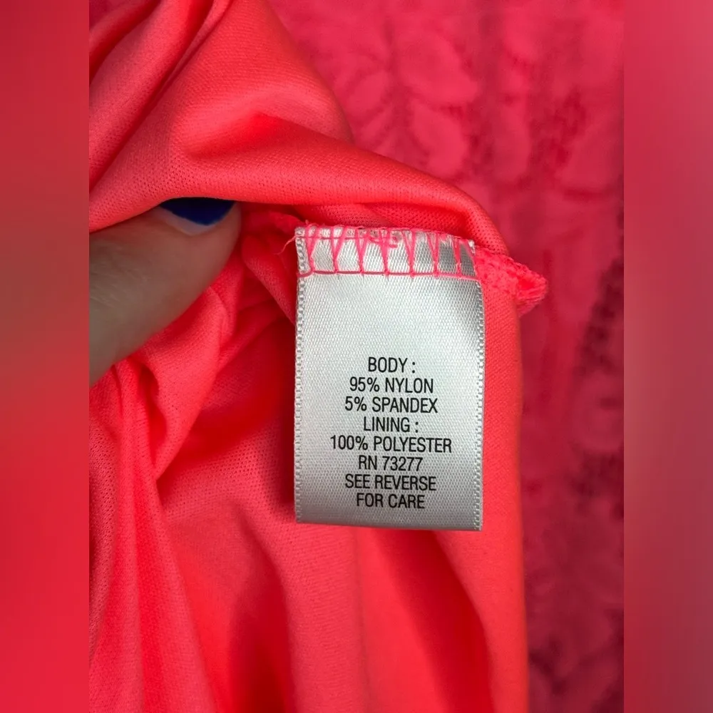 Candie's Bright Hot Pink Mini Lace Floral Dress w/Belt - Image 5