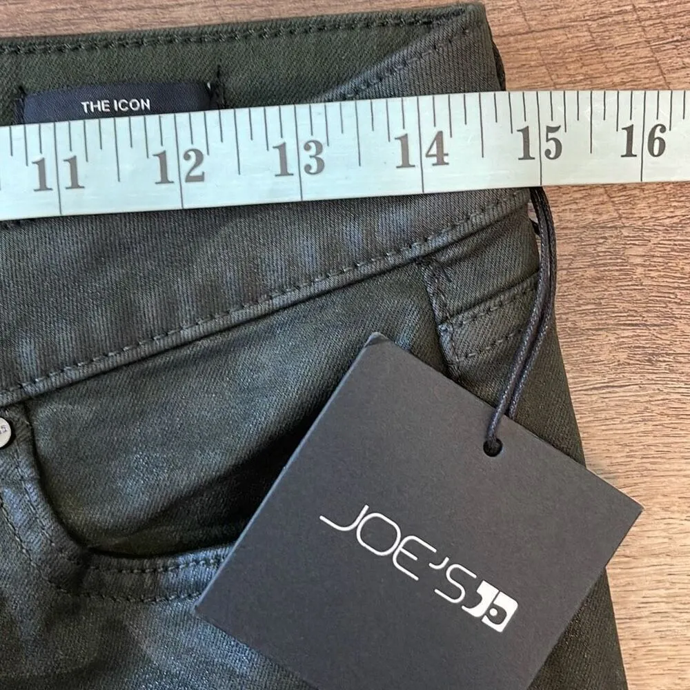 Joe's Jeans Womens Coated Laser Camo The Icon Mid Rise Skinny Ankle Green Size 2 - Image 11