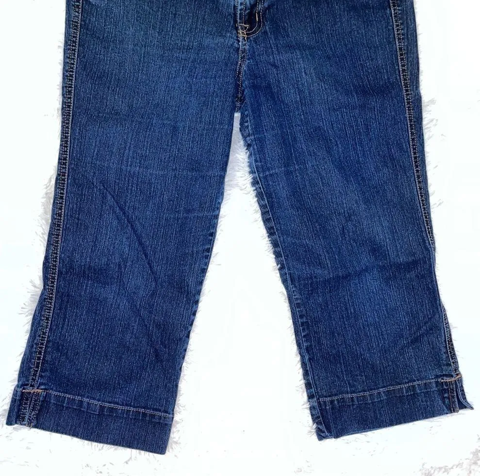 BANDOLINO Blu Women’s High Rise Blue Denim Jean Capri 10 Dark Wash - Image 3