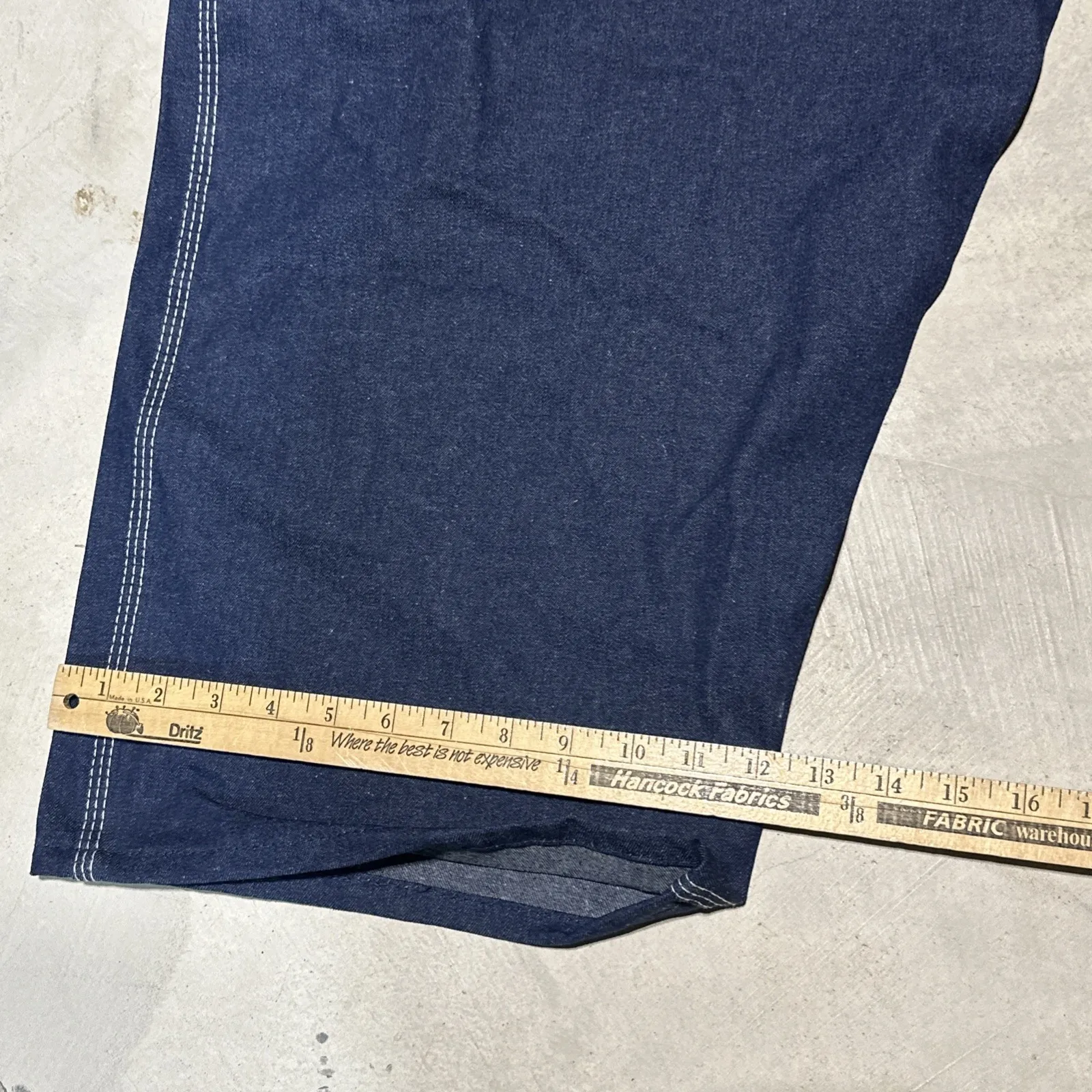 Key Imperial Bib Overalls Men's SZ 62x30 Blue Denim Carpenter Farm Vintage NOS - Image 6