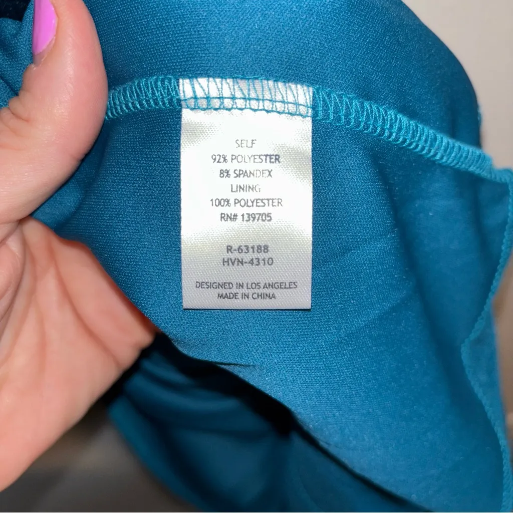 HOMECOMING DRESS Honey and Rosie Teal Satin Mini Size S - Image 6