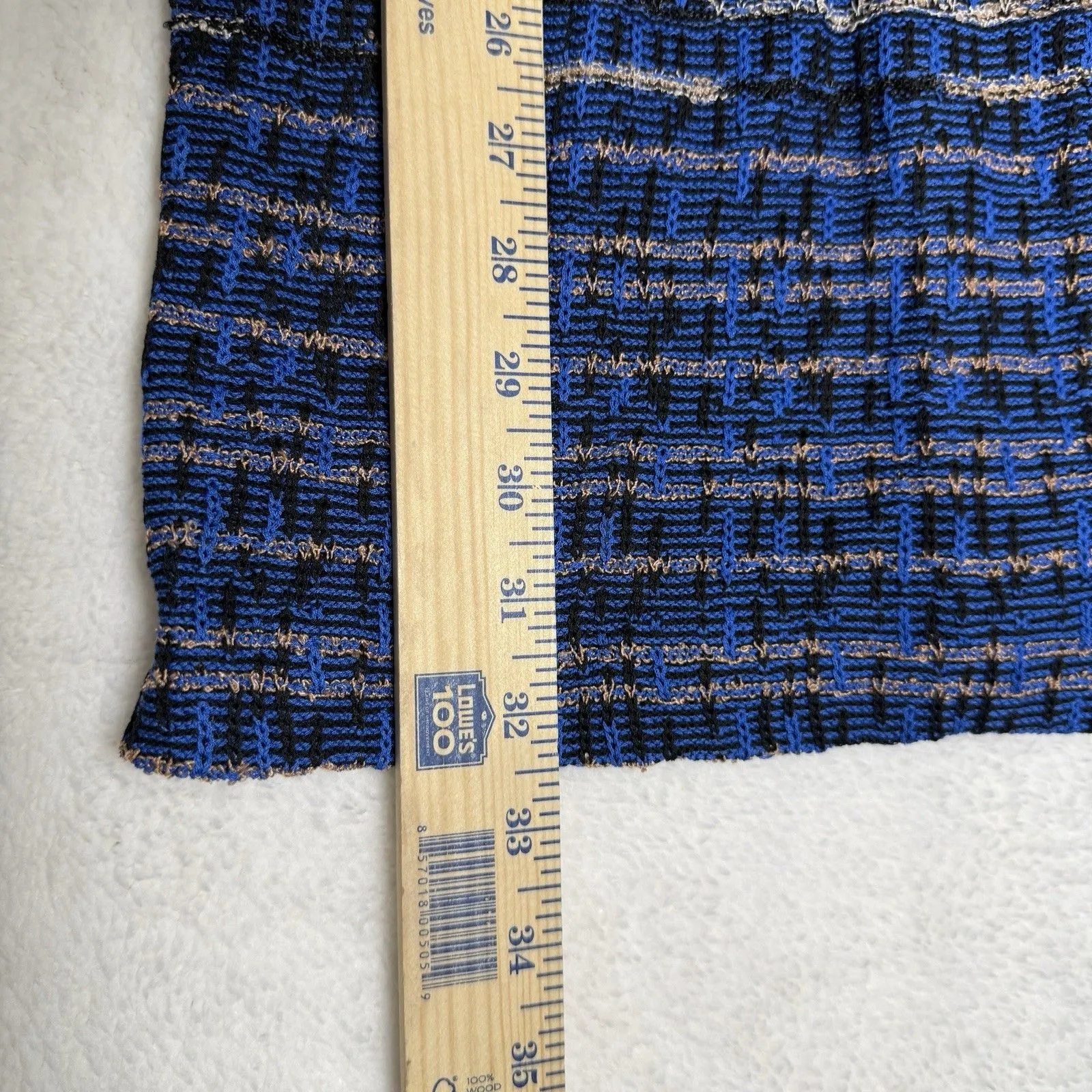 Misook Womens Cardigan Jacket Blue Knit Tweed Chain Pocket Old Money Academia - Image 11