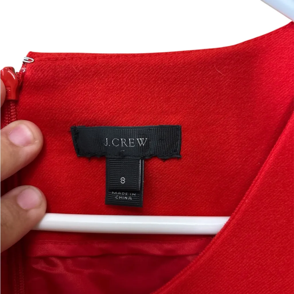 J. Crew Vibrant Orange 3/4 Sleeve Dress,Size 8,97%Wool,3%Spandex - Image 2