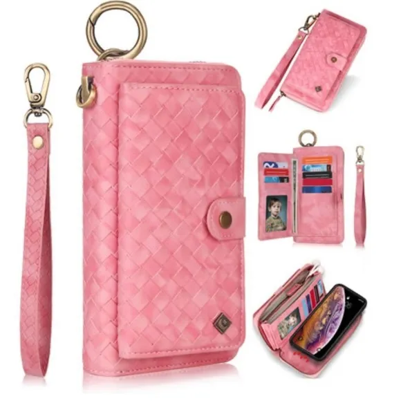 Pola Woven Leather Detachable Strap IPhone holding Wallet - Image 2