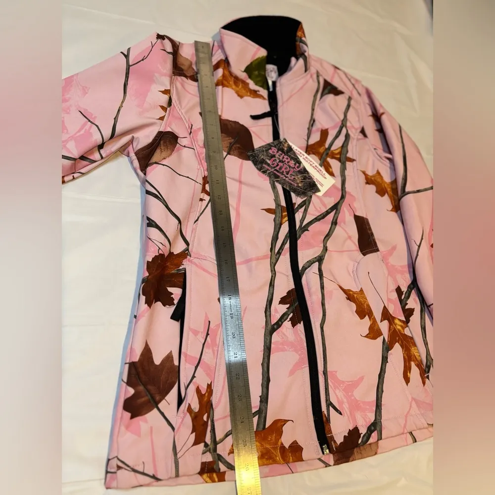 Burly Girl Pink Camo Zip Up Jacket with pockets Size Medium NWT - Image 11
