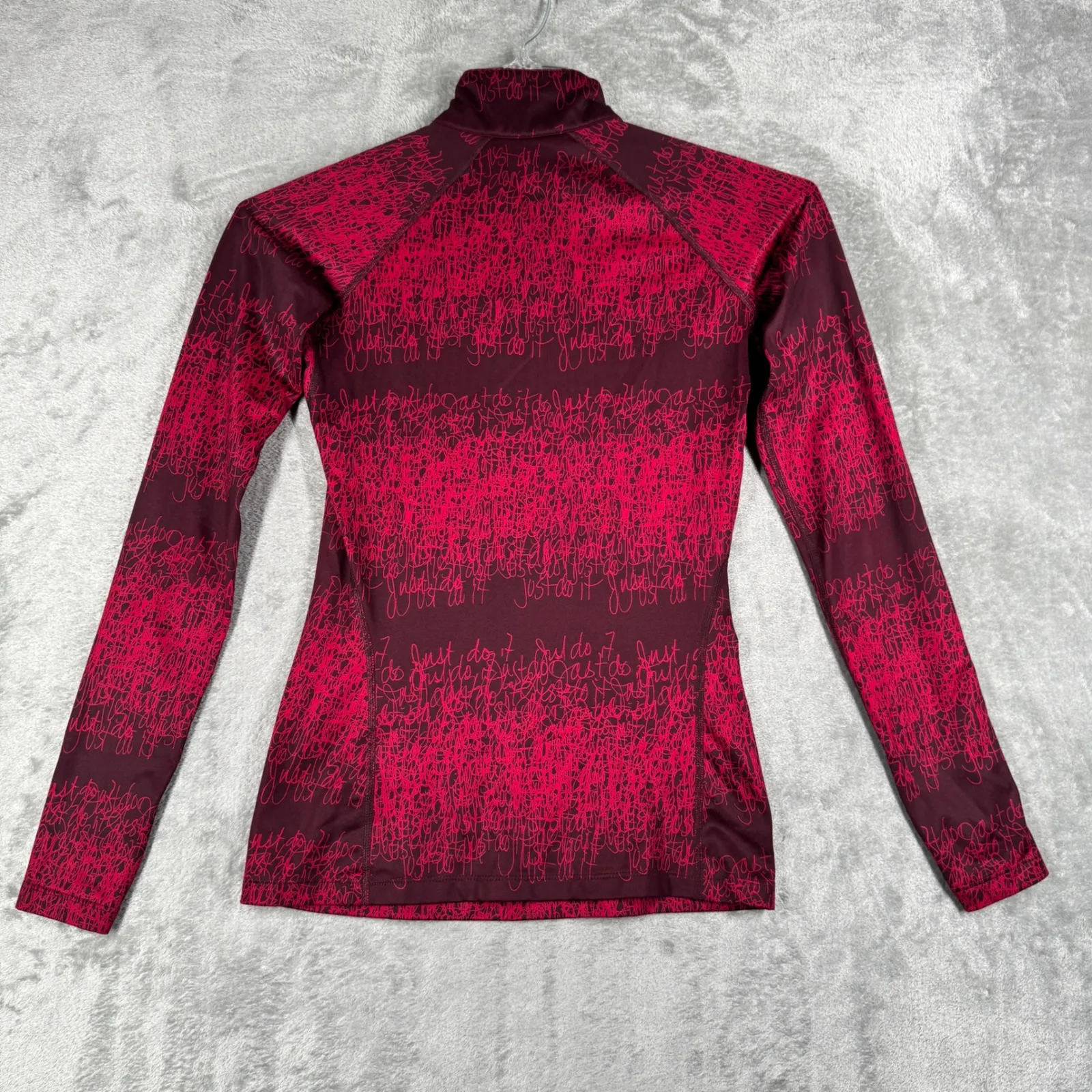 Nike 1/4 Zip‎ Top Therma-FIT Womens Small Red Just Do It Gym Athleisure Workout - Image 4