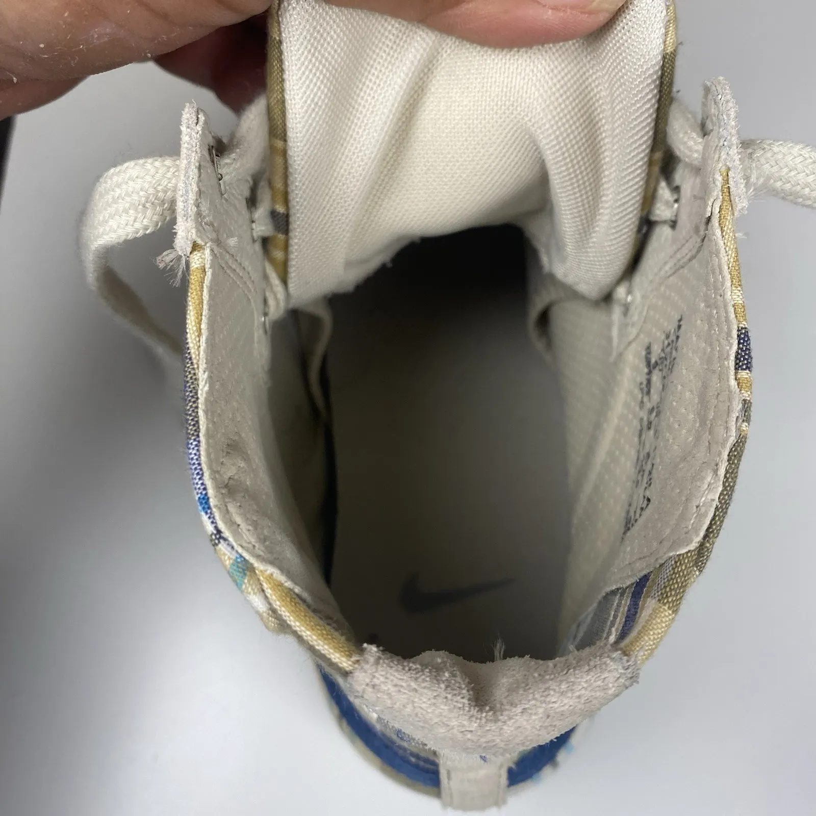 2009 Nike Blazer Mid Women Size 9 313722-224 Khaki Blue Plaid RARE‎ - Image 7