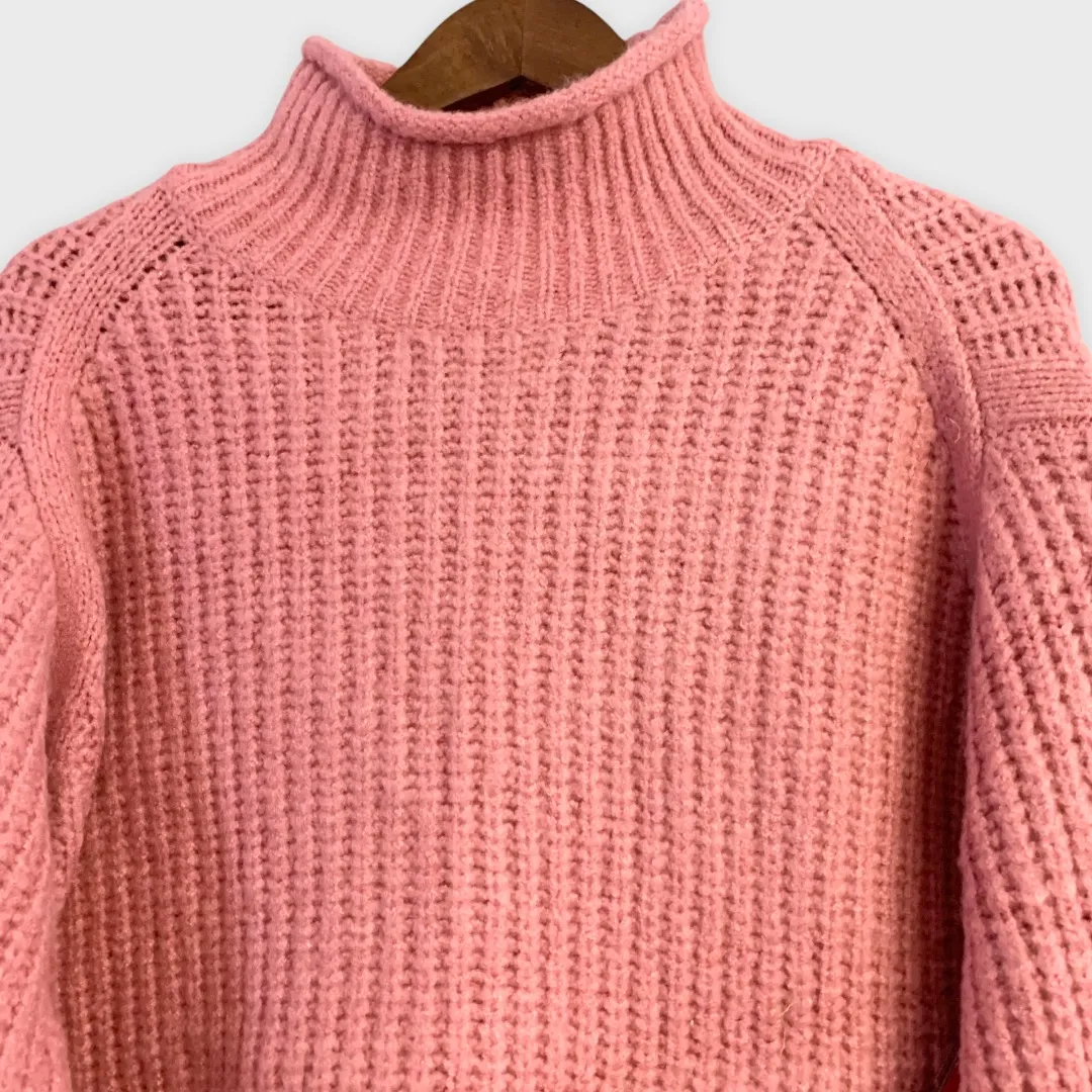 Vince Camuto Pink Chunky Mock Neck Sweater Large - Image 4