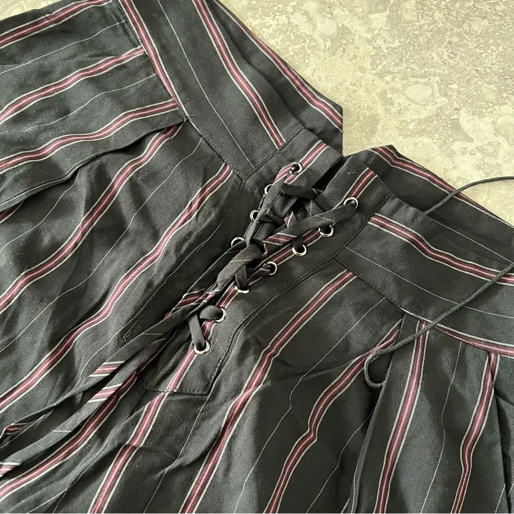 NWT Anthropologie’s Paige Lace-Up Front Wide Leg Striped Pants Size4 Retail $219 - Image 12