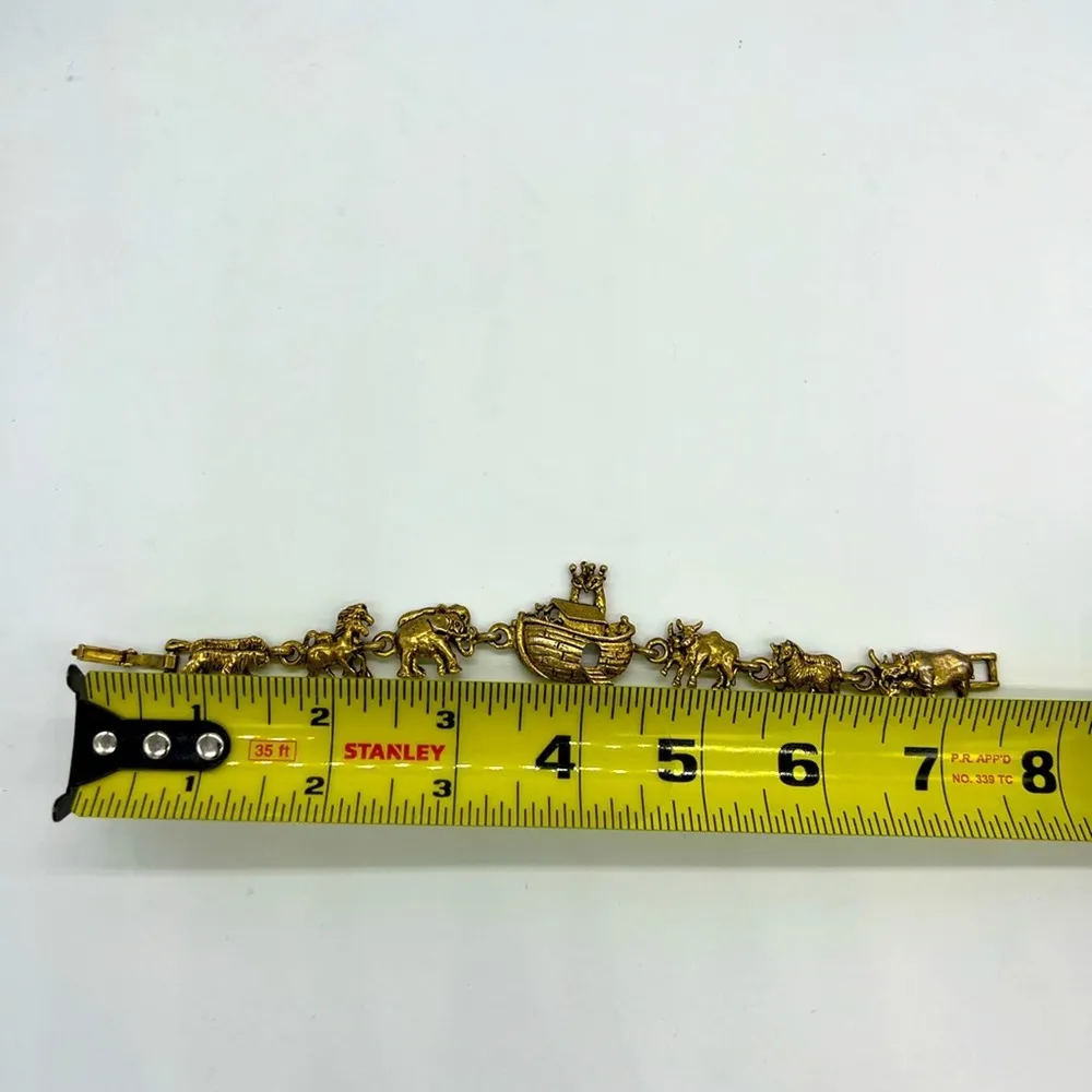 NOAH’S ARC unbranded fashion animal bracelet featuring giraffes,elephants,zebra Gold - Image 5