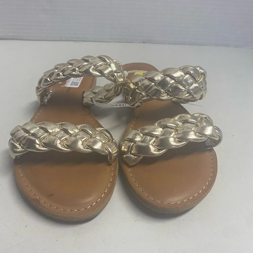 ROCK & CANDY by Zigi Jera Braided Gold Slip‎ On Sandals Size 7 New With Defects - Image 9