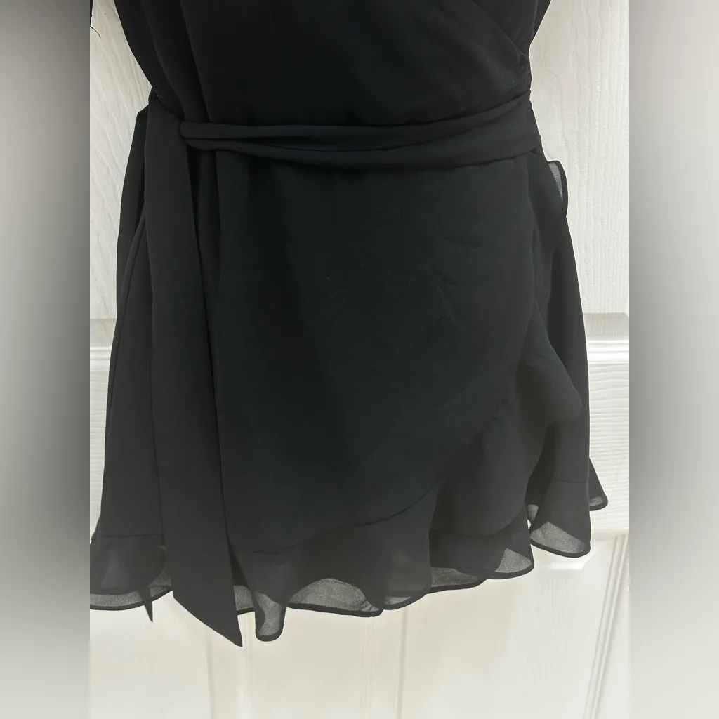 American Threads Black Ruffle Mini Dress Size Small - Image 5