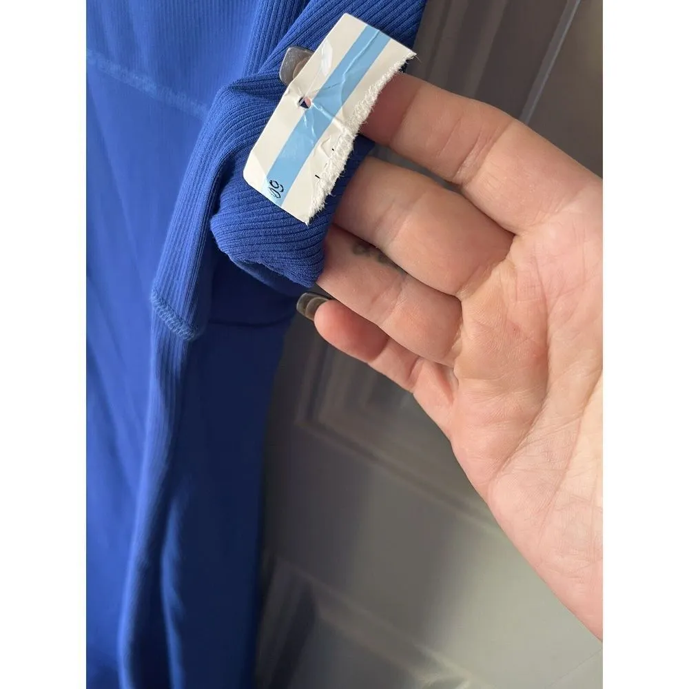 Sweaty Betty Emily Strappy Back Rib Dress Maxi Dress In Lighting Blue Size 12 - Image 5