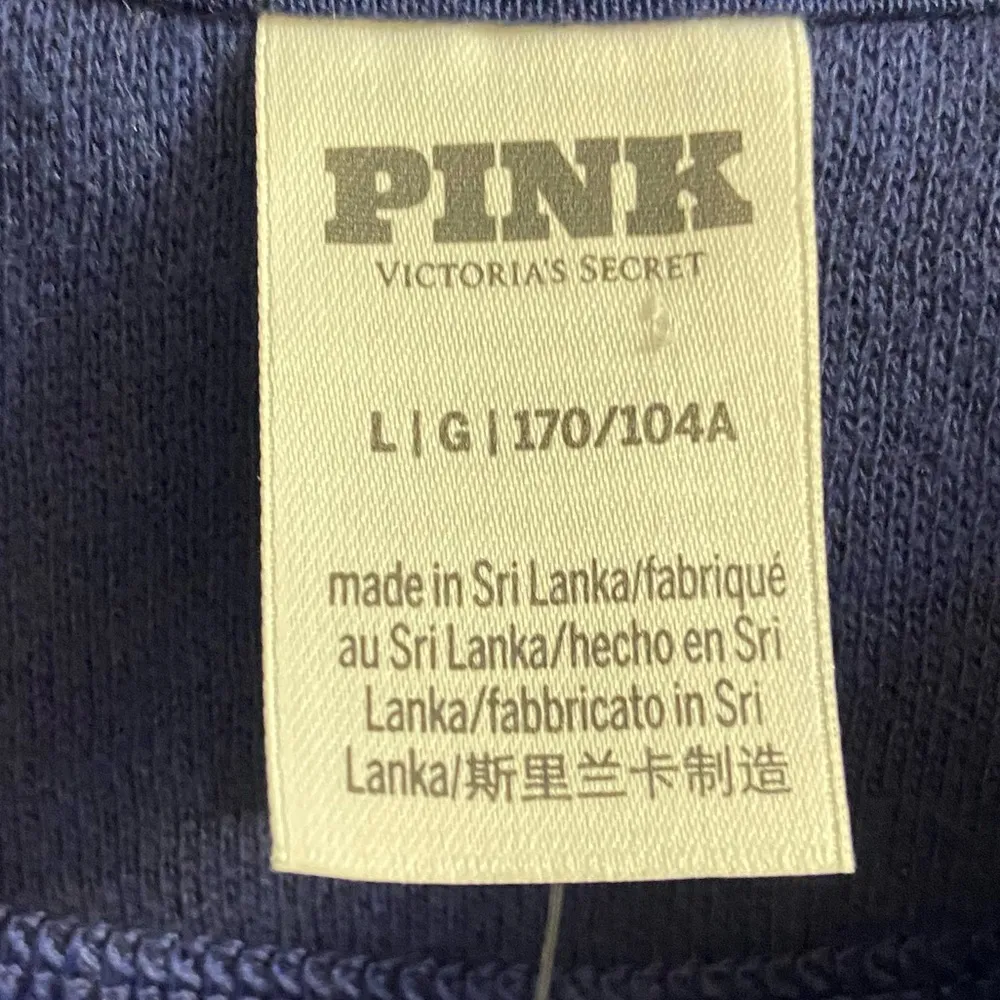 Victoria’s Secret pink navy blue crewneck sweatshirt goal hockey Large NWT - Image 5