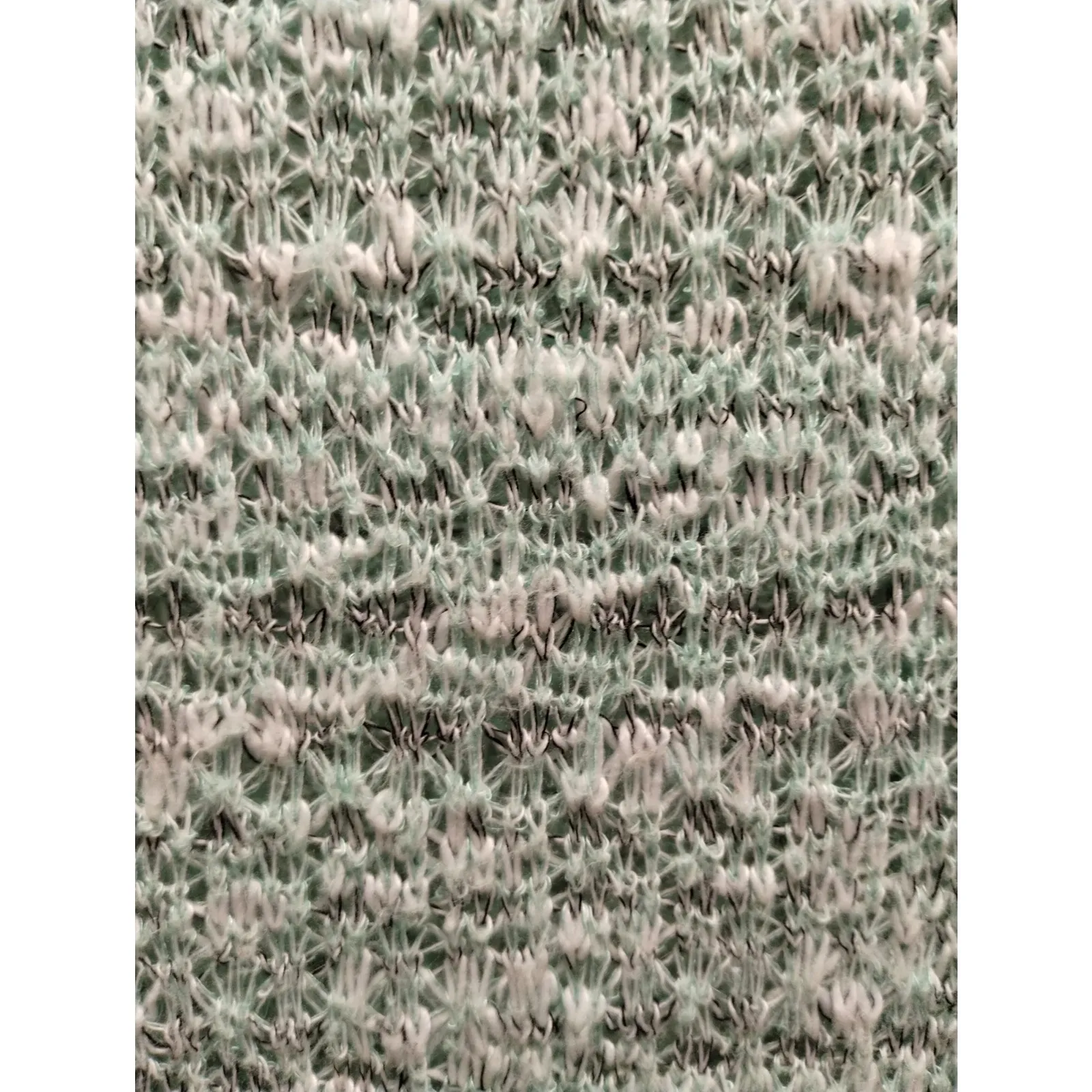 Entro Women Size Large Open Knit Mint Green Flounce Hem Oversize Long Sleeve Top - Image 2