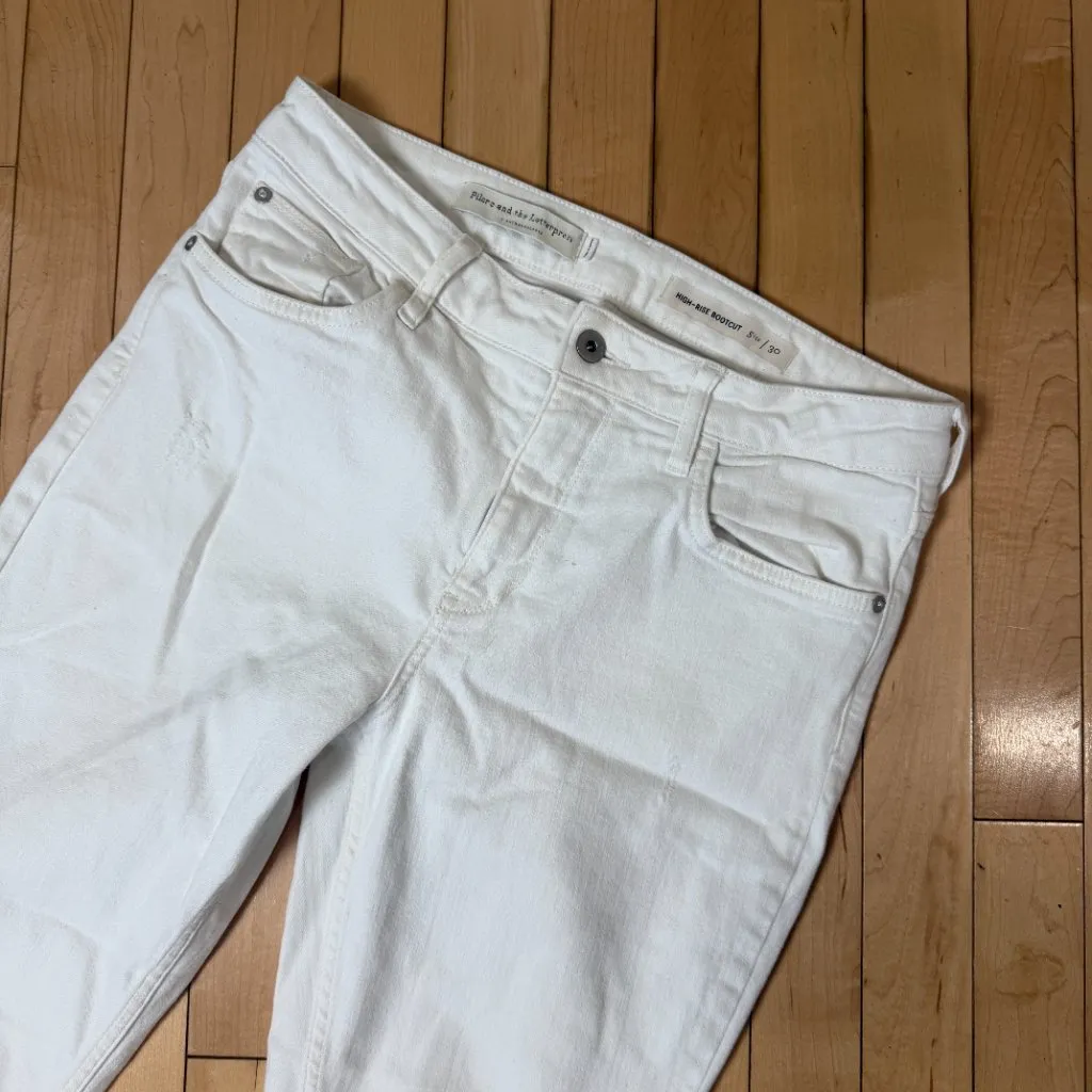ANTHROPOLOGIE Pilcro High Rise BootCut Denim Jeans Size 31 White - Image 3