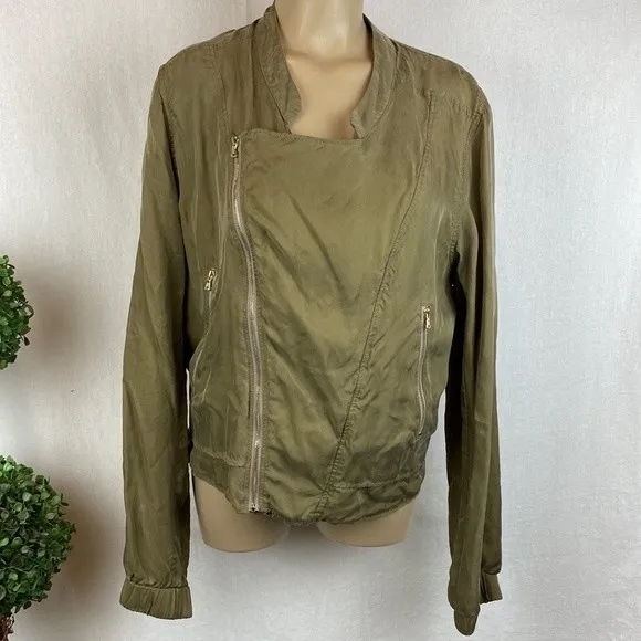 BLANK NYC Brown Zip Up Cropped Style Long Sleeve 89A-9296NO Moto Jacket L - Image 4