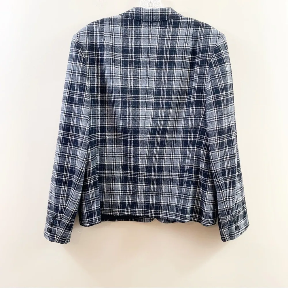 Pendleton Virgin Wool Plaid Black/Gray Blazer Jacket - Image 4