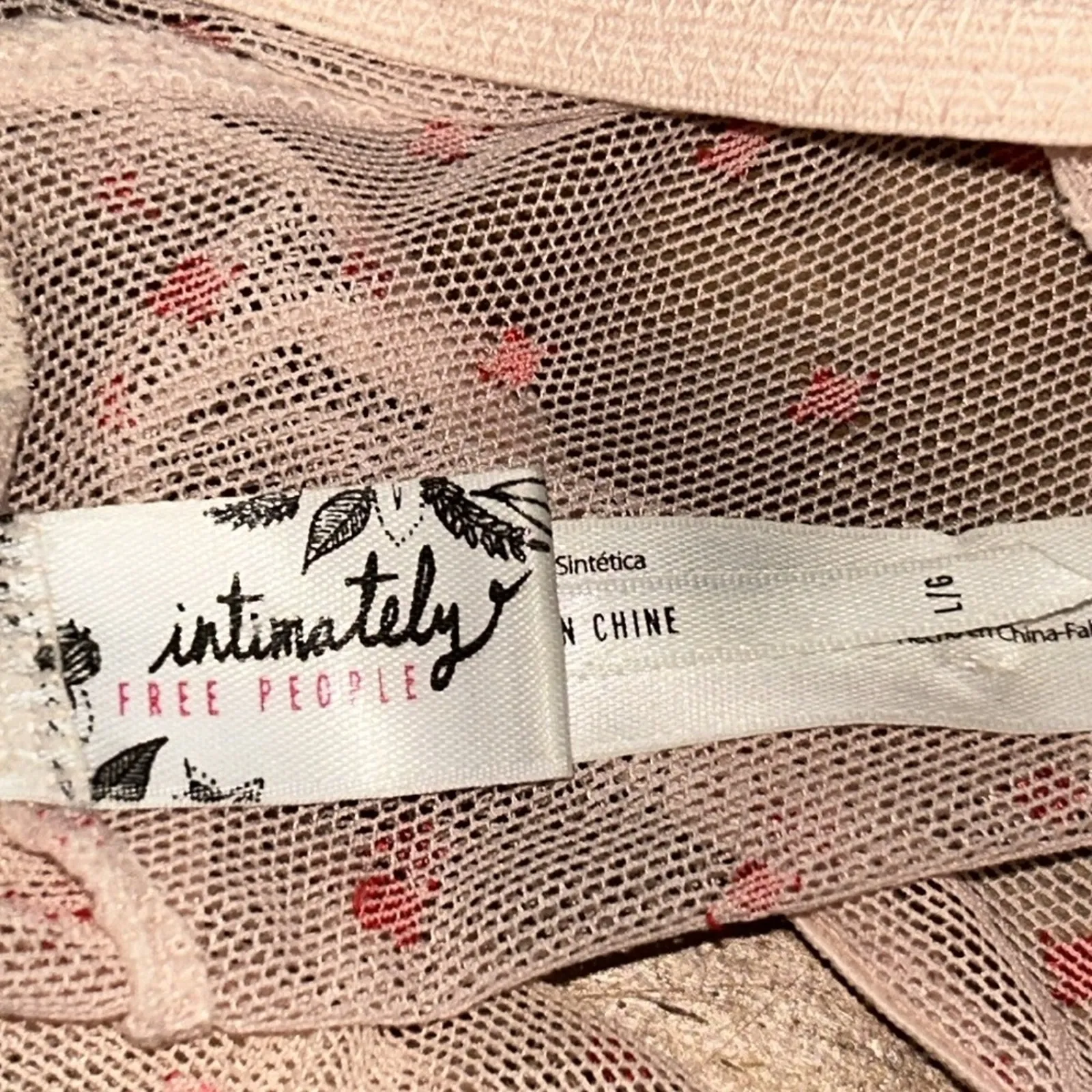 Free People Pink Lace Bralette with Adjustable Straps Large - Image 5