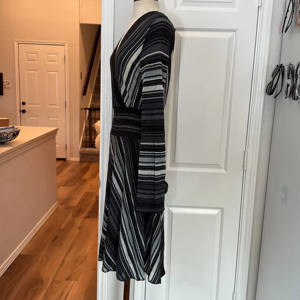 M Missoni faux wrap wool blend long sleeve midi dress - Image 12