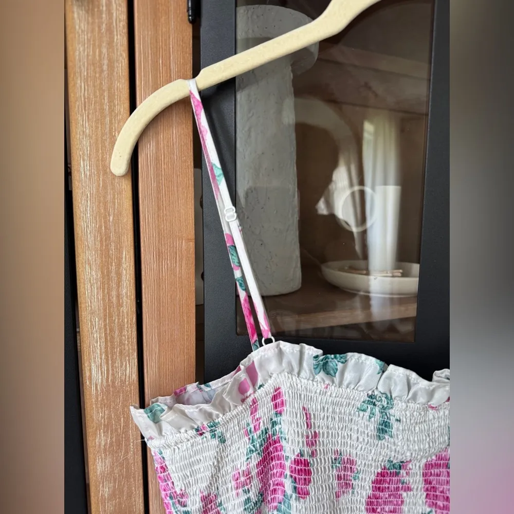 LoveShackFancy midi dress tiered floral print smock ruffle elise adjustable - Image 15