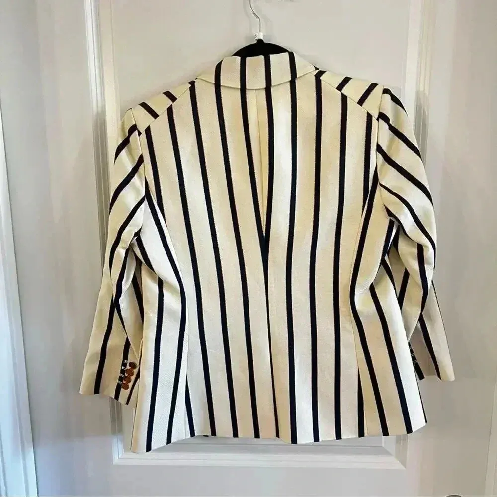 *125 NWT Veronica Beard Striped Empire Dickey Jacket Size 4 - Image 12