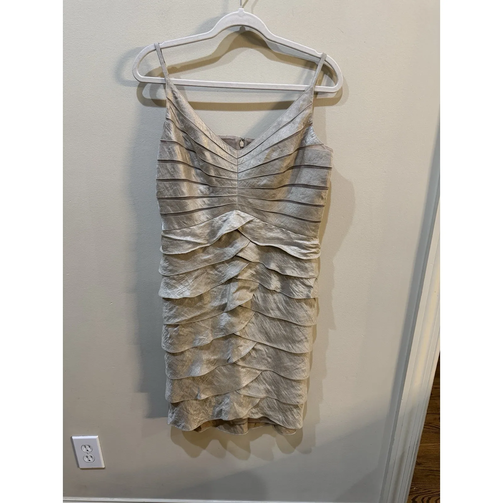 Victor Costa Vintage Cocktail Dress Layered Tiered Pleated Size 12 - Image 3