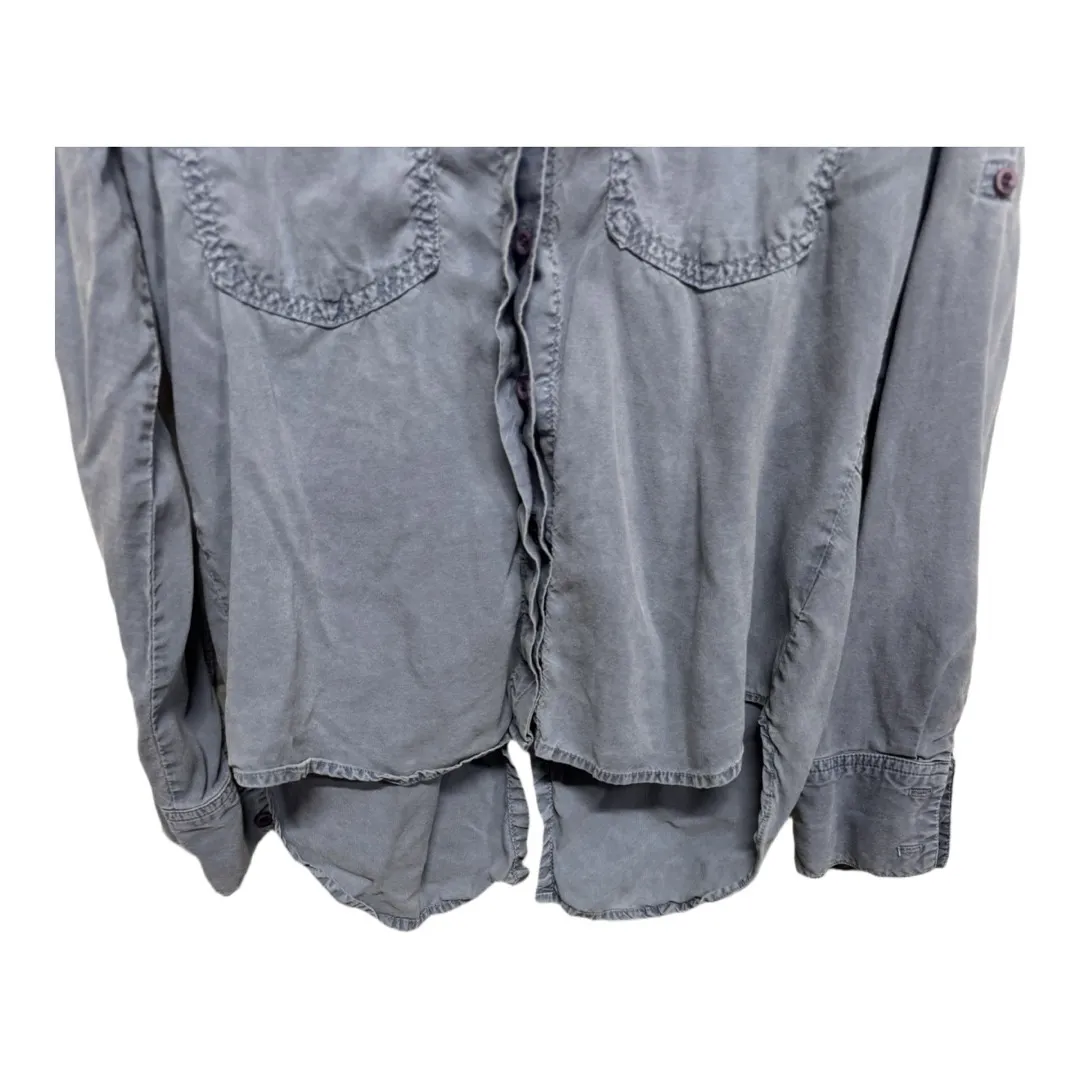 Bella Dahl Blue Chambray Button Up Long Sleeve Split Back Size M Unassuming - Image 3