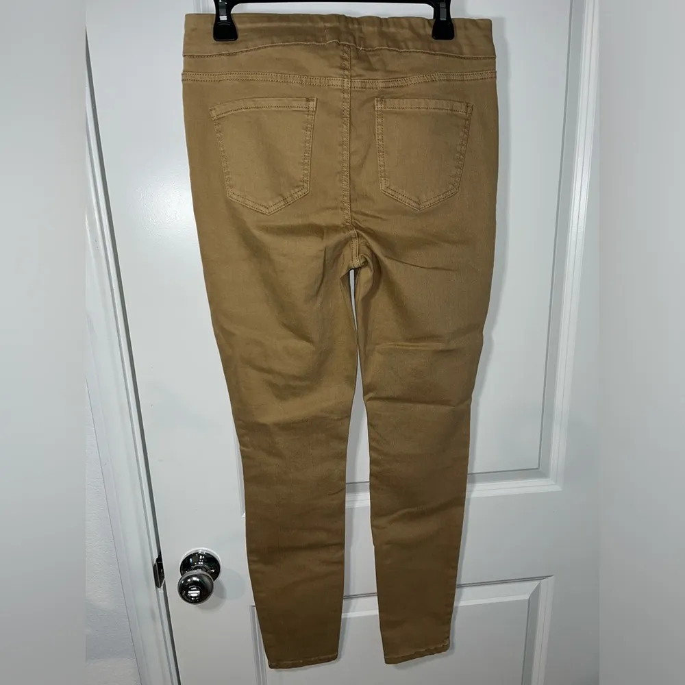 Westbound Distressed Holes Khaki Gold Colored High Rise Fitted Jeans Sz 8R - Image 2