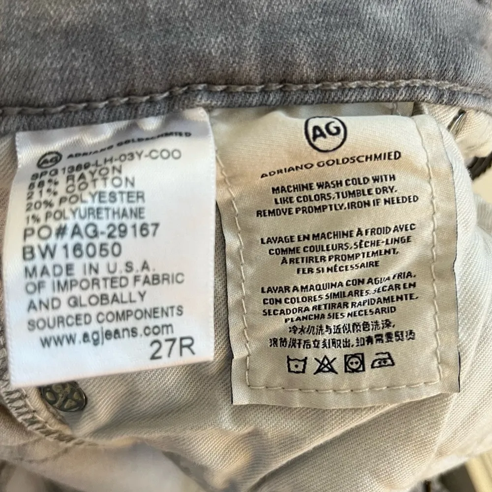 AG Adriano Goldschmied Jeans The Legging Ankle Super Skinny Grey Wash Sz 27R GUC - Image 15