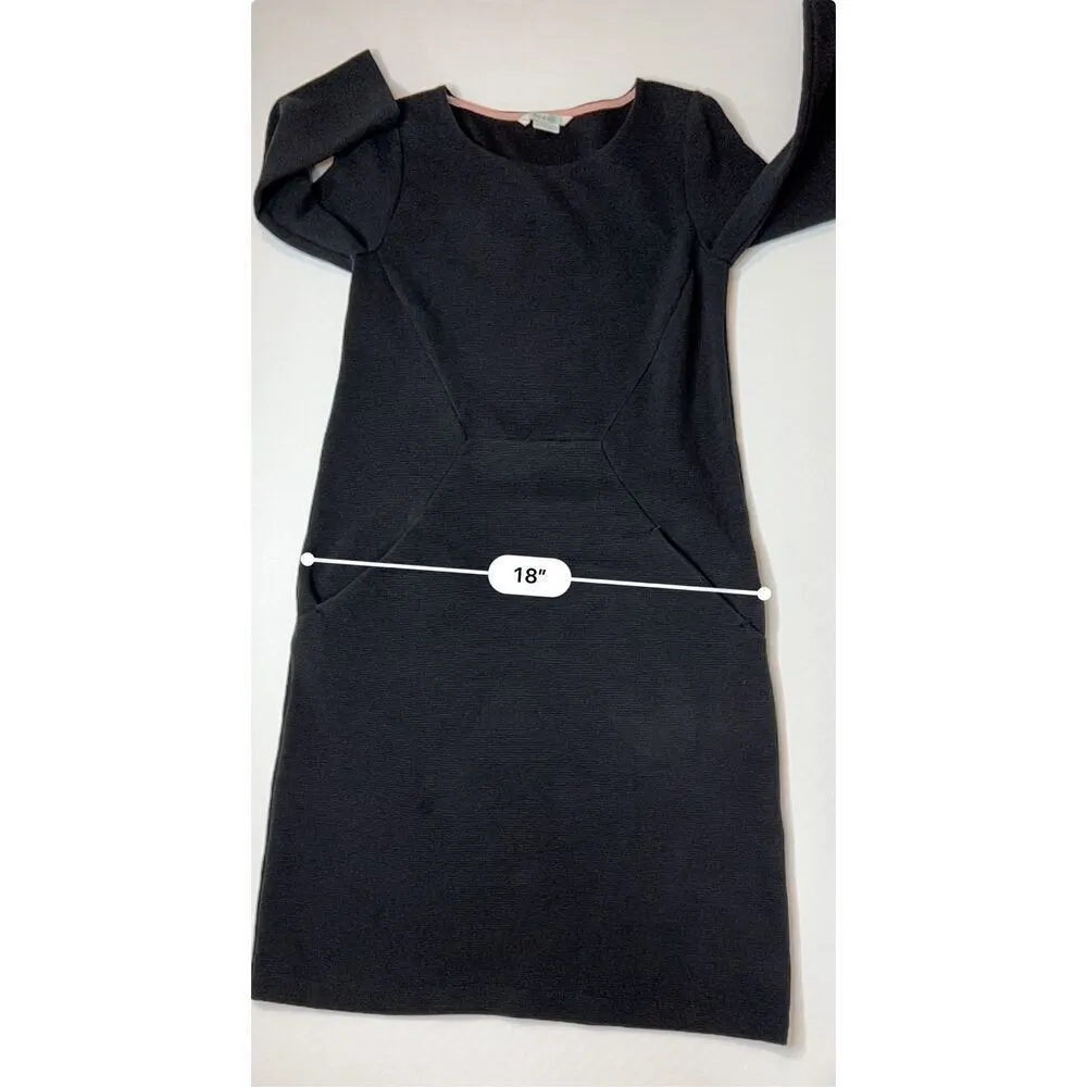 Boden Black Ribbed Seam Detail Pocket Tunic Dress sz 4 Long‎ Retails $98 - Image 8