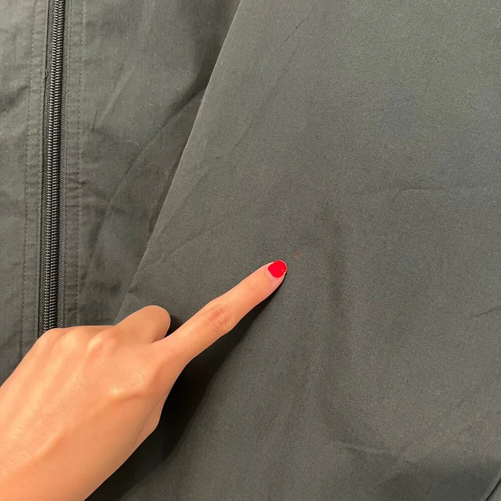 Vintage Field Chore Coat Barn Jacket Green Size XL Windbreaker Tan Collar 80s - Image 7