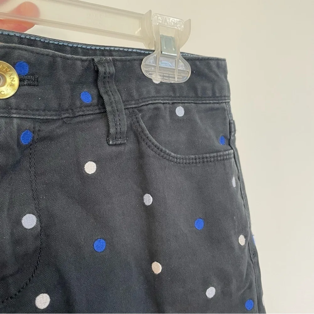 BANANA REPUBLIC Blue Hayley Dot Skinny Ankle Pants Navy Embroidered Polka Dot 27 - Image 7