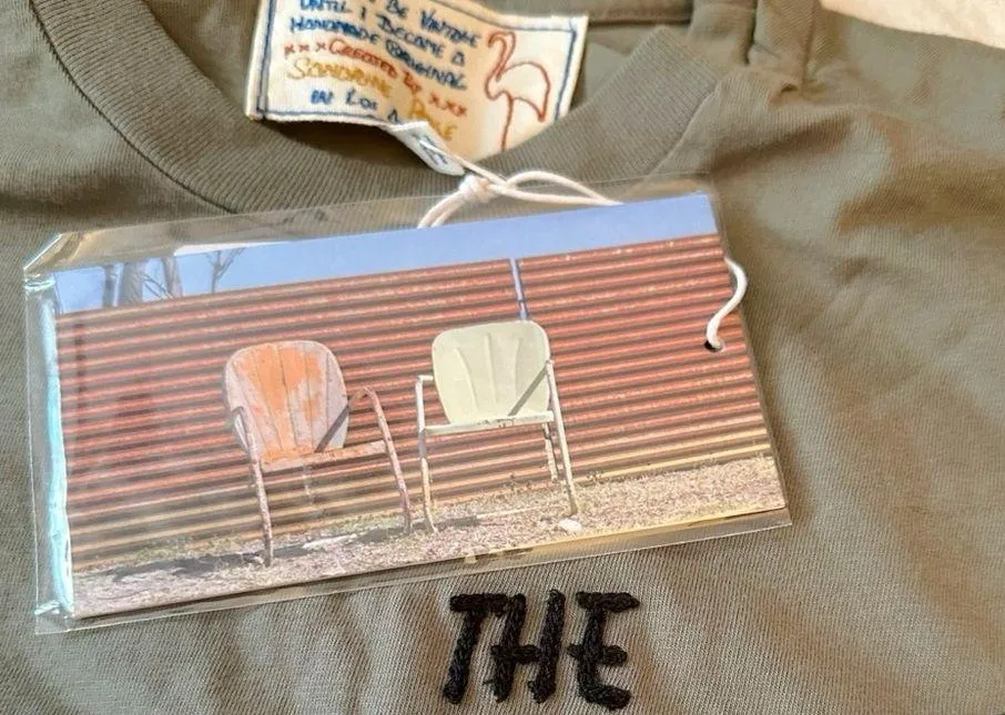 Free People X Sandrine Rose The 200 Vintage Crew Olive Drab The Outsider Small - Image 12