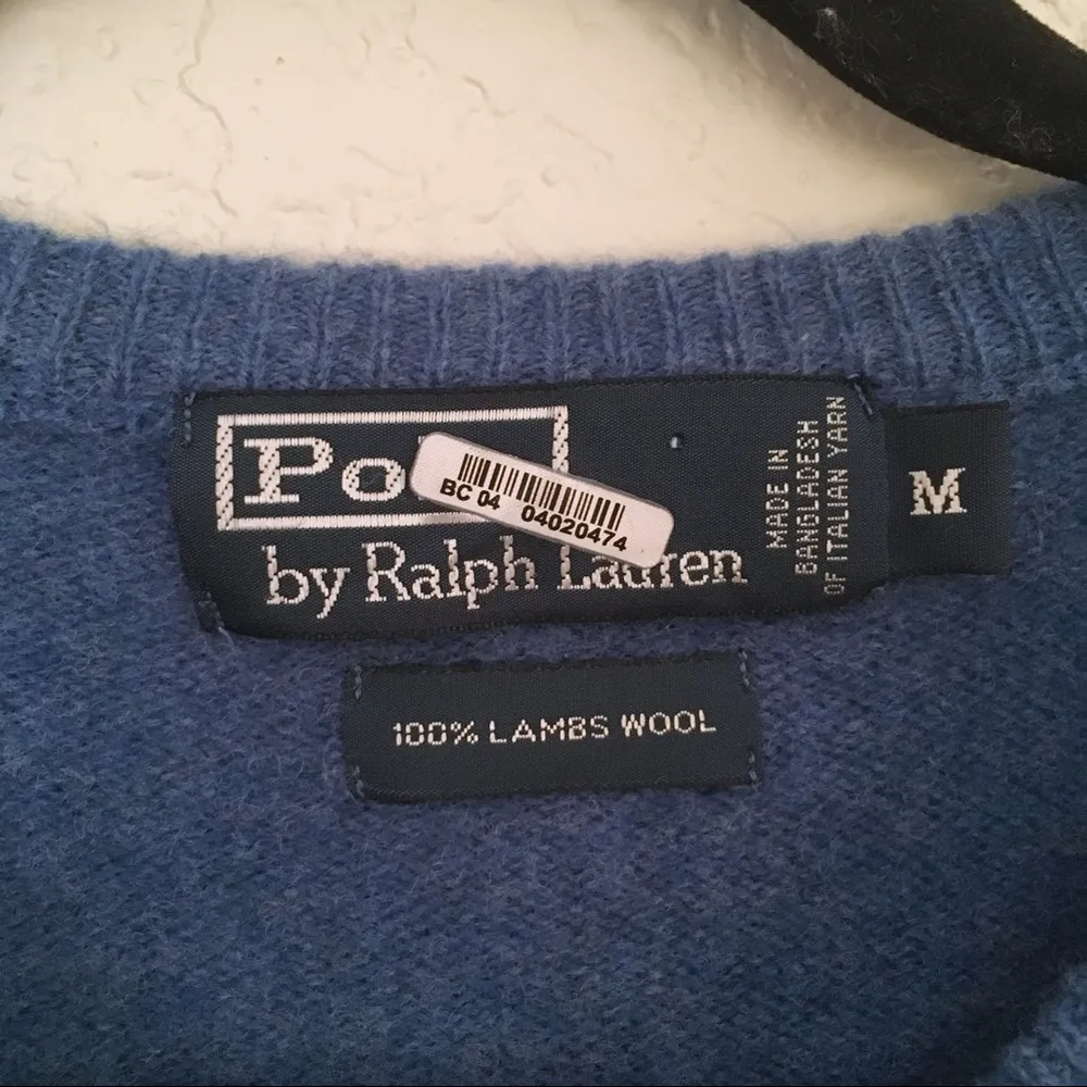 Polo  Ralph Lauren V Neck Pullover Wool Sweater - Image 9