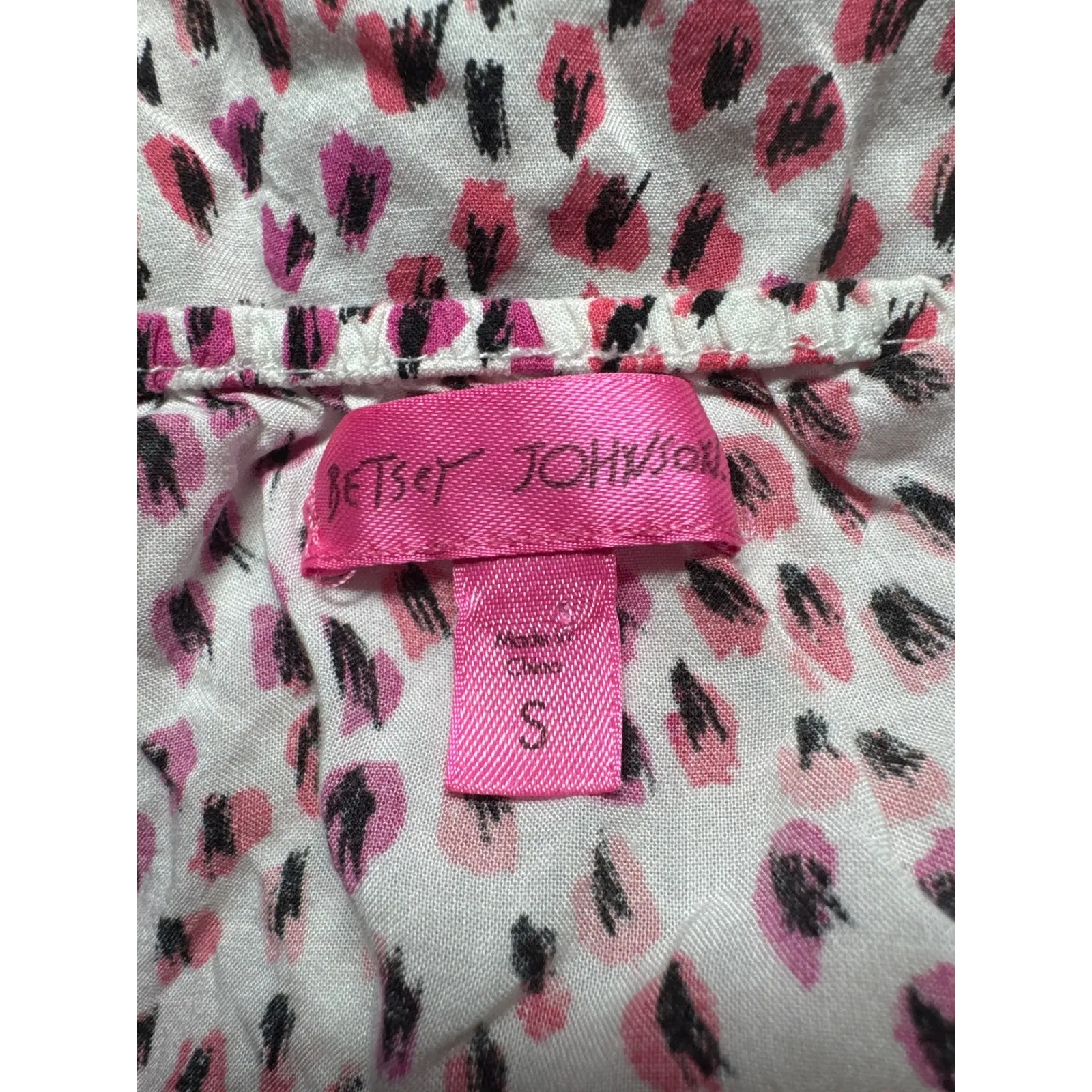 Betsey Johnson 2016 Womens Pink Print Lace Trim Cami Nightie Sleep Dress Size S - Image 8