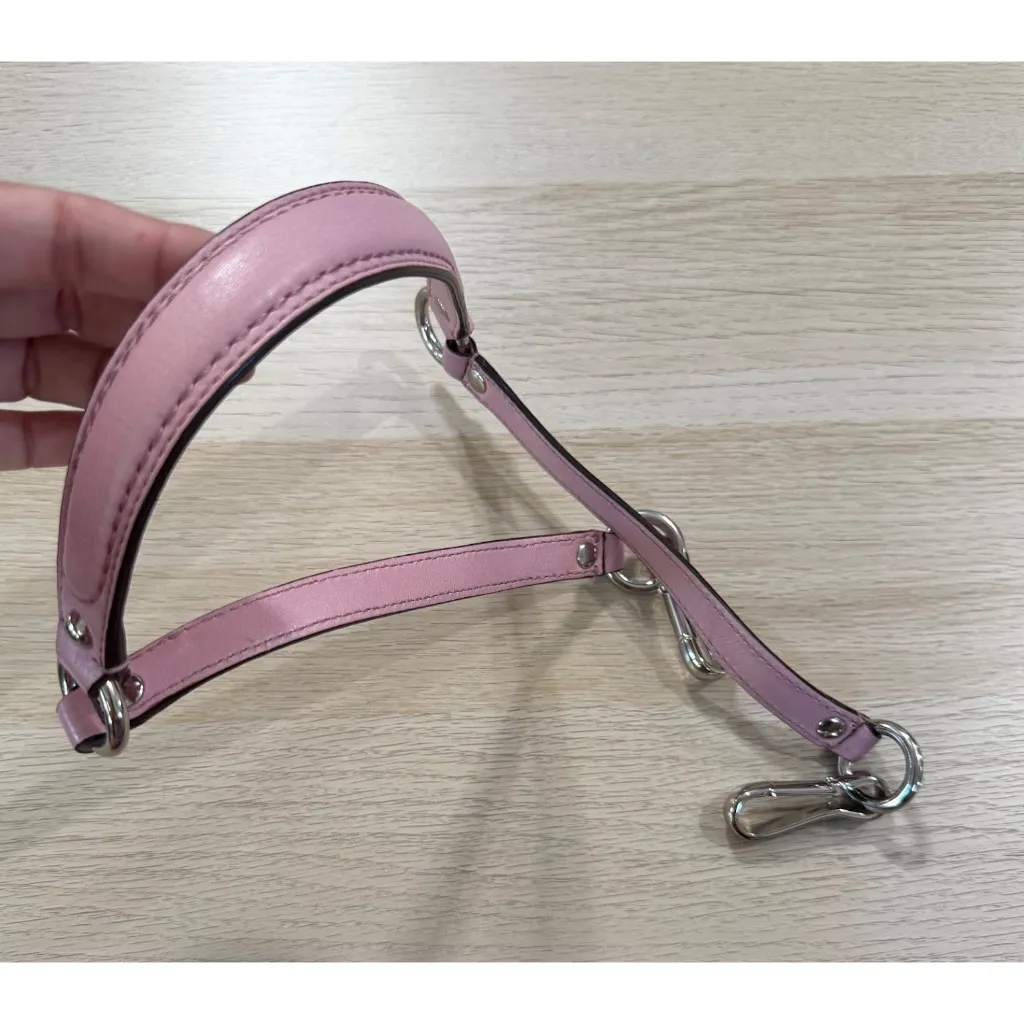 Coach Pink Leather Replacement Bag Purse Shoulder Strap With Silver Hardware - Image 6