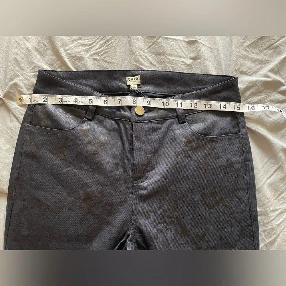 Teal Wax Coated Skinny Jeans Black Size M - Image 4