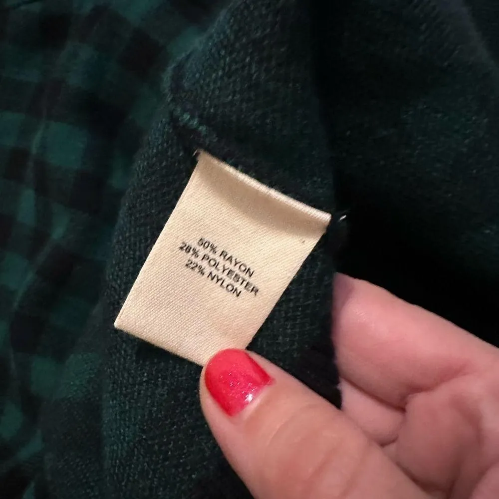 Marled Checkered Plaid Cardigan Sweater Size M Size M - Image 4