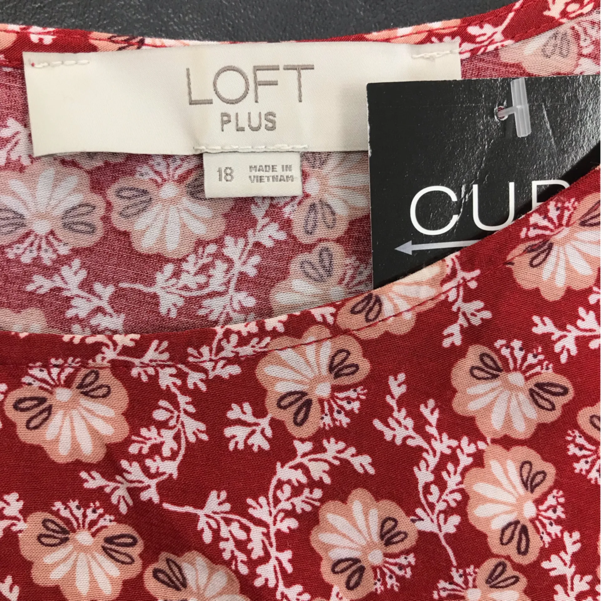 Loft Plus Floral Red Midi Dress - size 18 - Image 4
