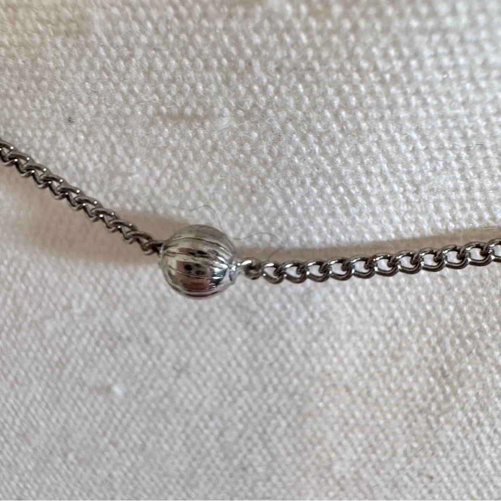 Silver Tone Chain Beaded Chocker Necklace Womens Jewelry - Image 4