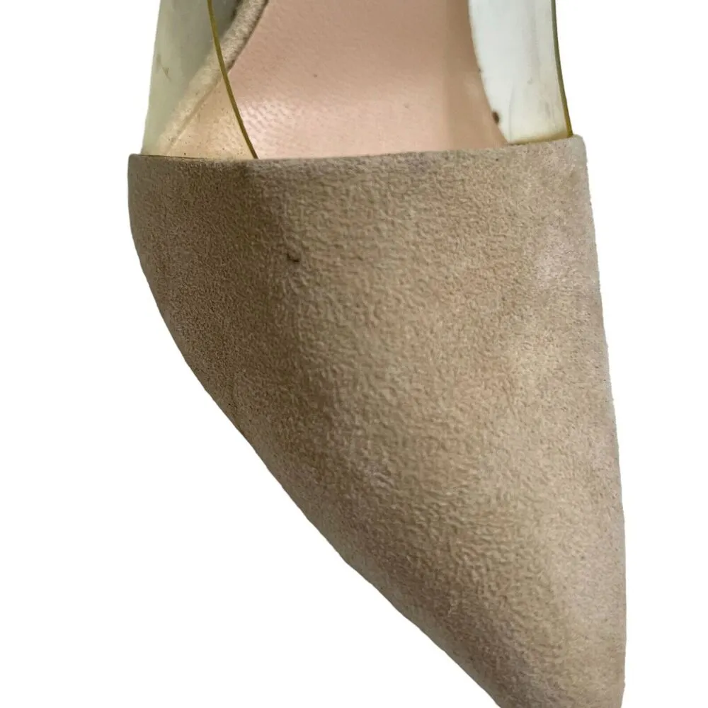 Raey Revolve Suede PVC Pumps Heels Neutrals Stiletto Women’s Size EU 39 US 9 - Image 8