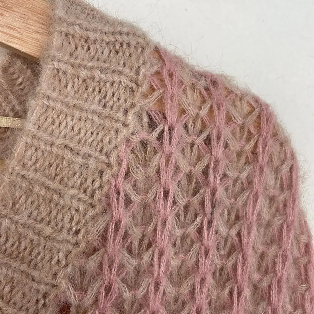 Democracy Chunky Knit V Neck Striped Relaxed Fit Sweater Pullover size XL - Image 5