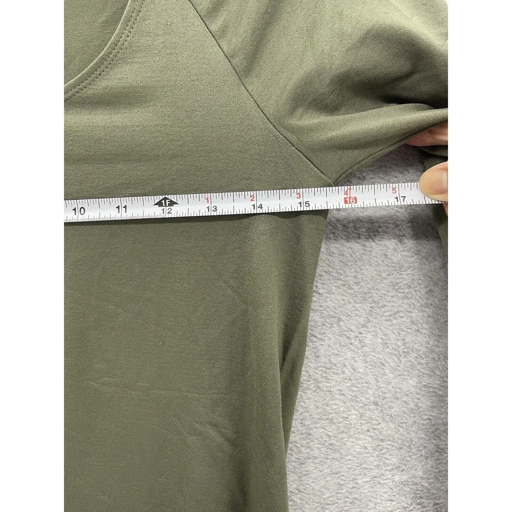 BAR III Women's Bodysuit Size Large Solid Olive Green Scoop Neck - Image 9