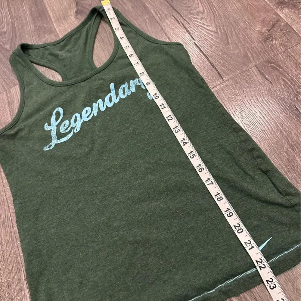 NIKE Racerback Tank Top Women's Legendary Slim Fit Forest Green Workout S Cotton - Image 9