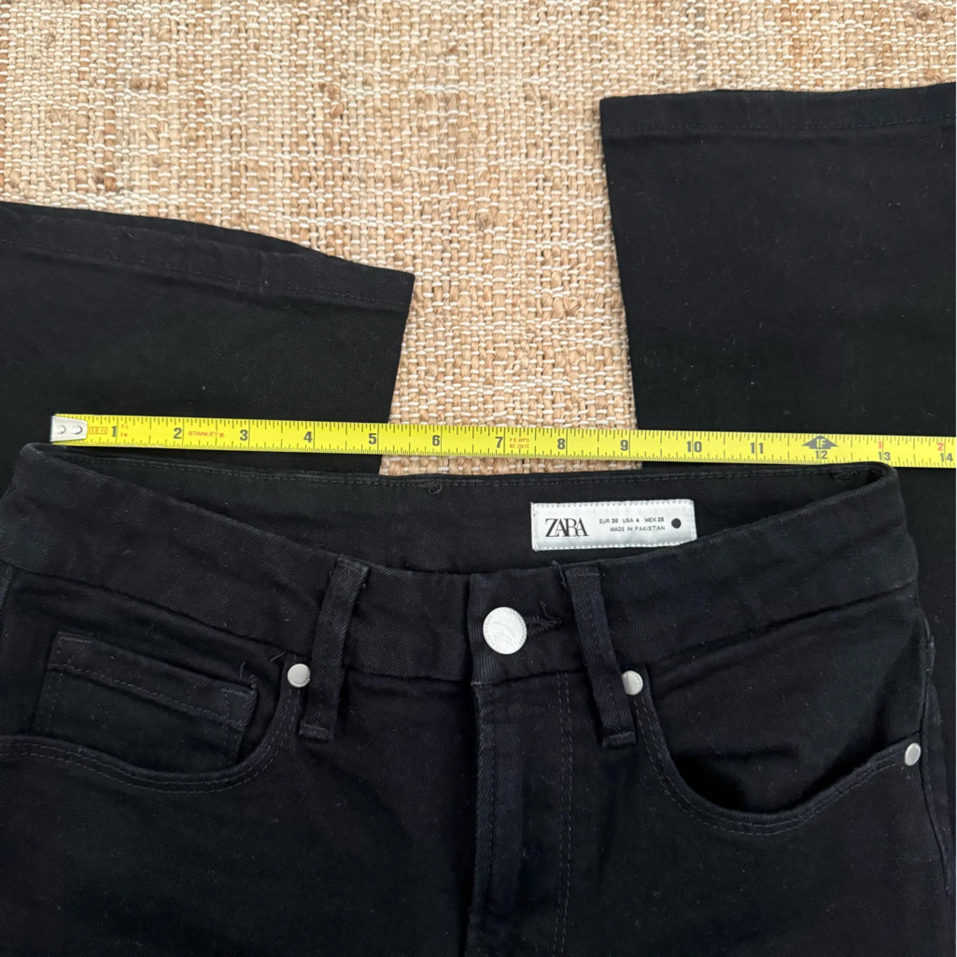 Zara Black Jeans Stretch High Rise Boot Cut Flare size 4 - Image 6