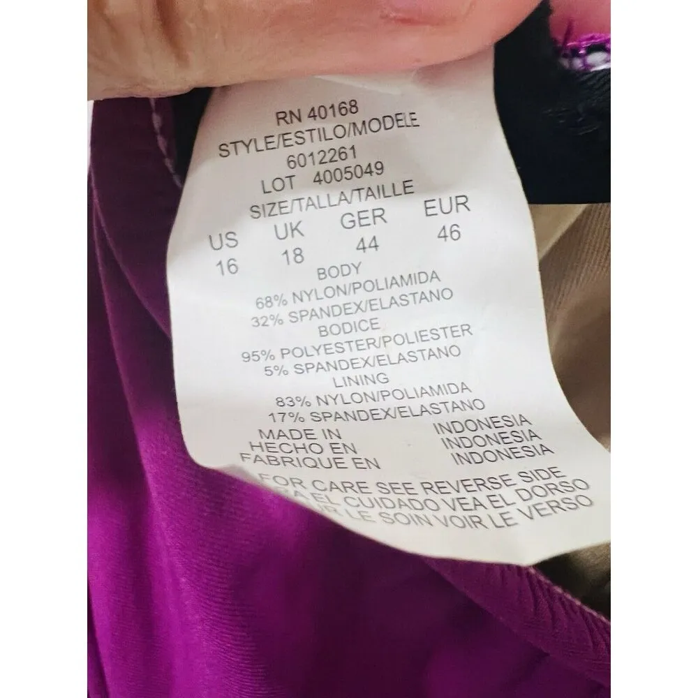 Magicsuit Drape Solid Olivia Hibiscus One Piece Swimsuit 6012261 Plus Size 16 Purple - Image 10