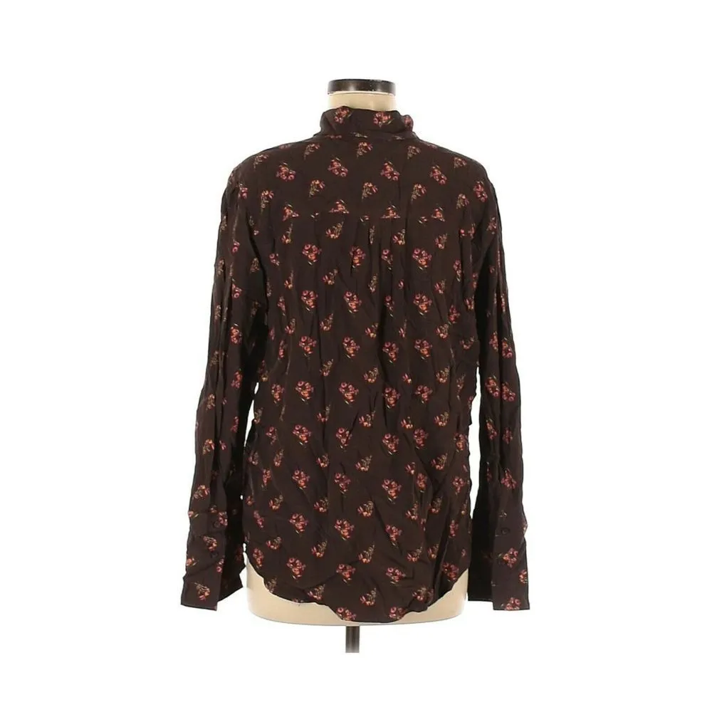 Something Navy Floral Print Button Front Blouse - Image 2