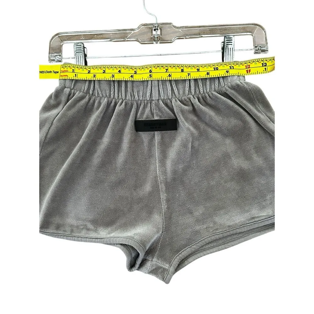 Fear of God Essentials Women's Velour Beach Short Oak Size Small Brown - Image 3